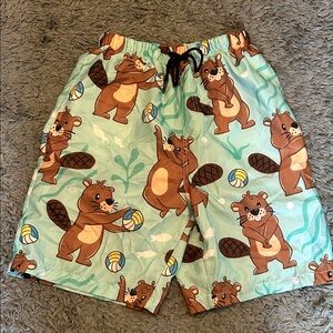 Beaver Print Swim Shorts